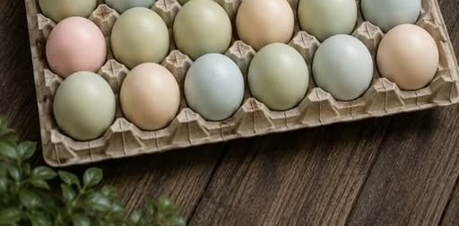 Bandeja de huevos de colores naturales